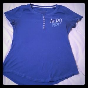 Aeropostale button tee